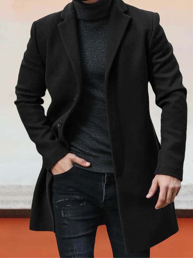Bauman - Palton Elegant Lung cu Nasturi