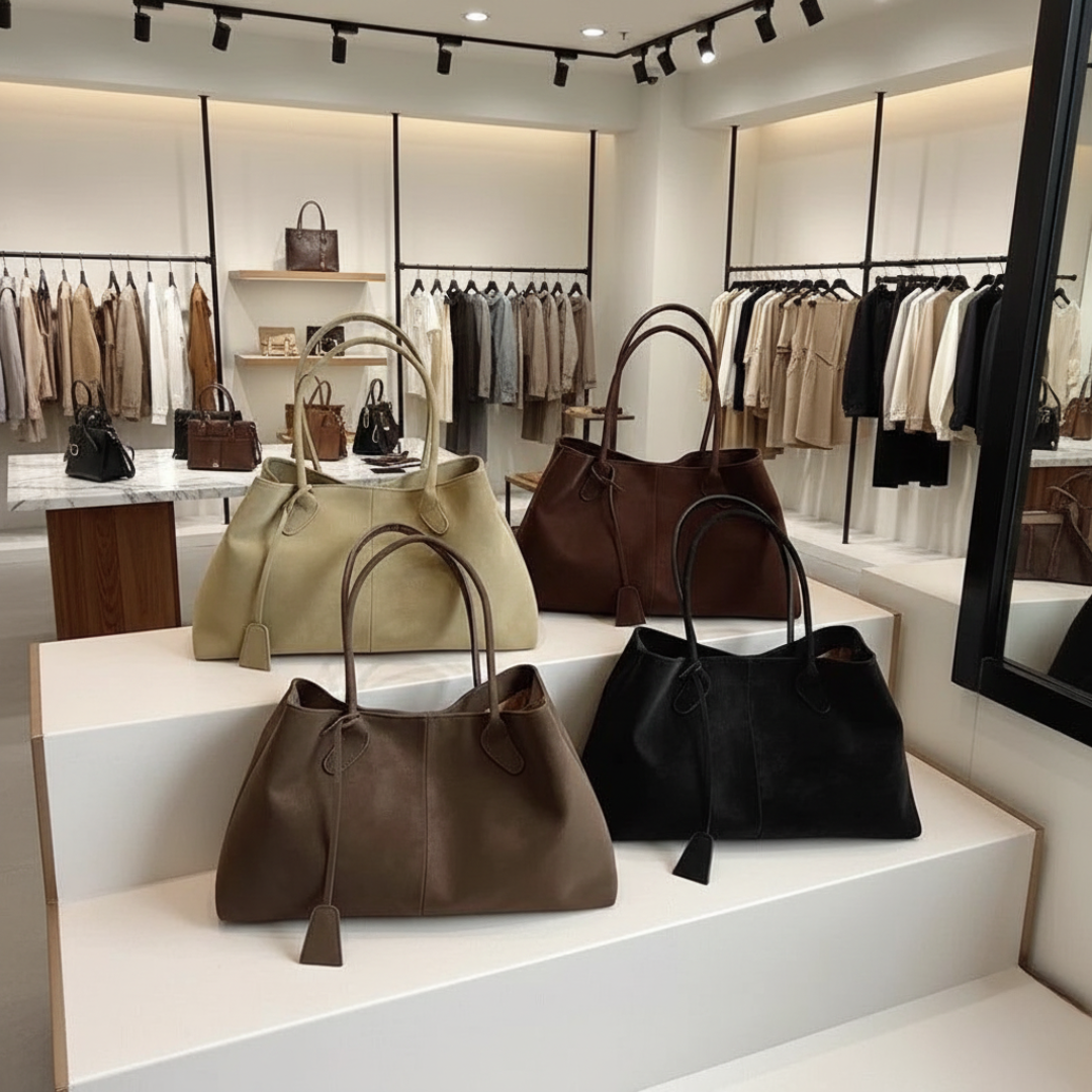 Umaiza - Geantă de Umăr din Imitație de Piele întoarsă, la Modă