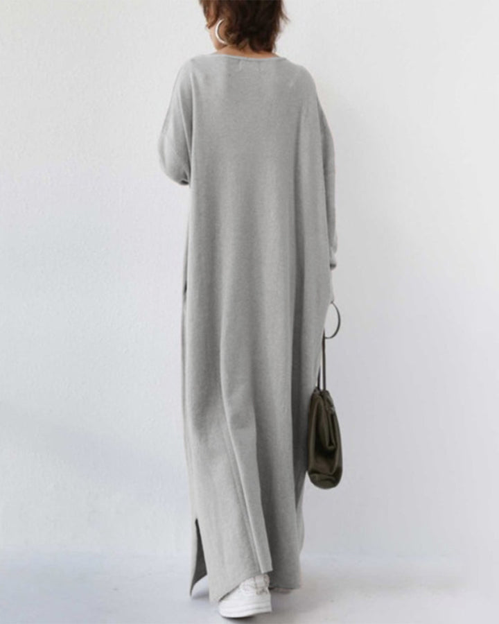Bonita - Rochie Elegantă Cu Mâneci Lungi și Decolteu în V
