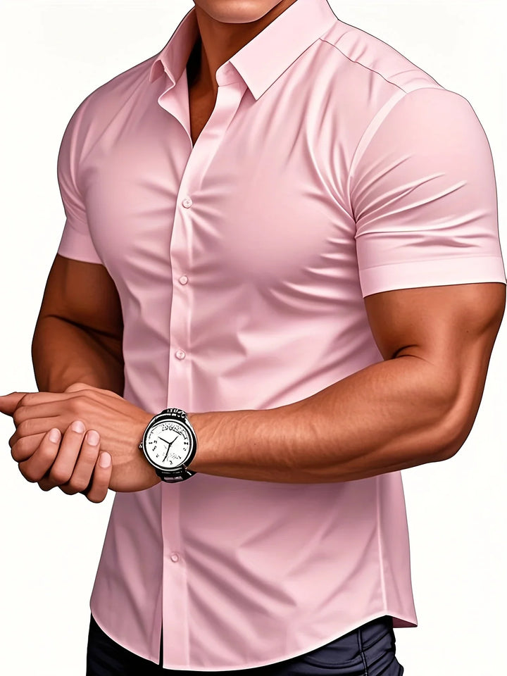 Ezra - Cămașă Elegantă Croială Slim Cu Nasturi