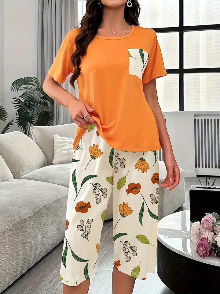 Kinsley - Set Confortabil De Imbrăcăminte De Casă Cu Imprimeu Floral