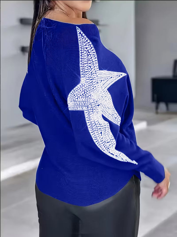 Bernardino - Pulover Elegant cu Mâneci Lungi și Imprimeu cu Stele