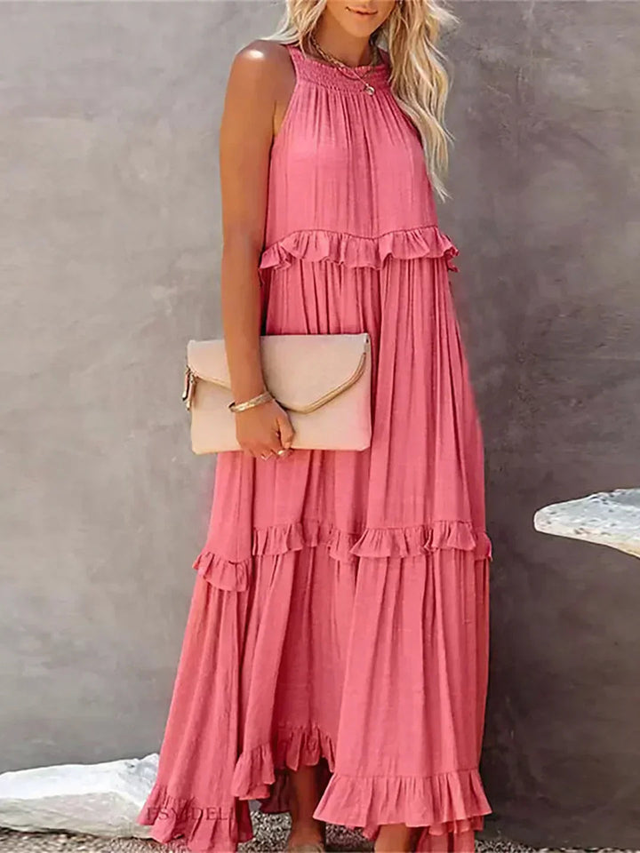 Hayley - Rochie Elegantă Fără Mâneci Cu Volane