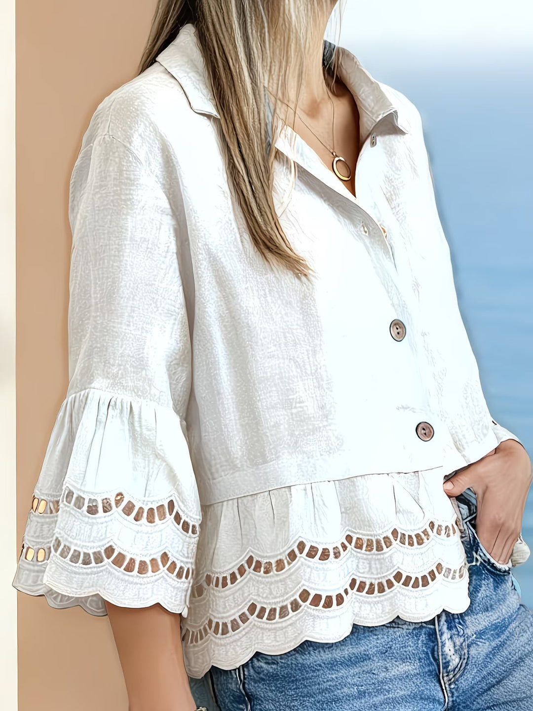 Solenn - Bluză Elegantă Cu Nasturi
