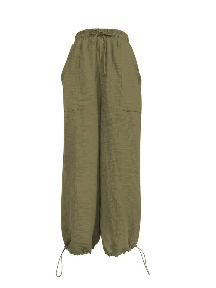 Marielle - Pantaloni Casual Cu Croi Larg, Până La Glezne