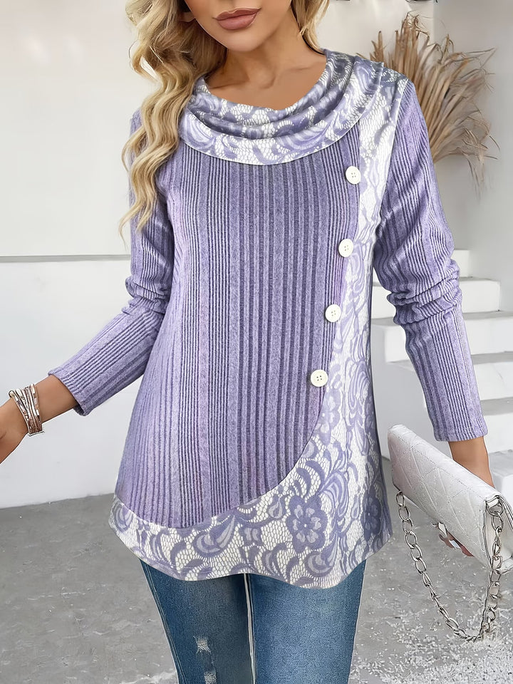 Lizeth - Tricou Cu Mâneci Lungi Și Guler Rotund