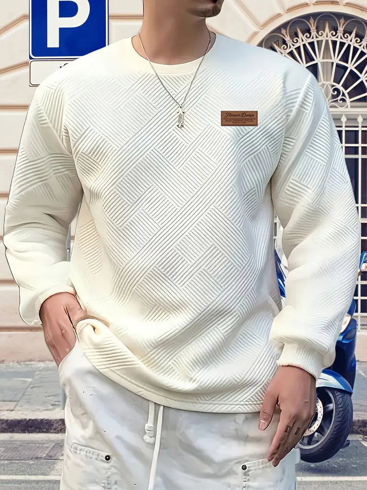 Malinga - Hanorac Casual Cu Model Geometric și Mâneci Lungi