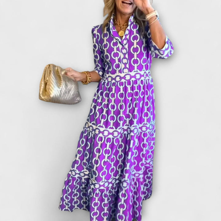 Stavroula - Rochie Midi Cu Model Lanț