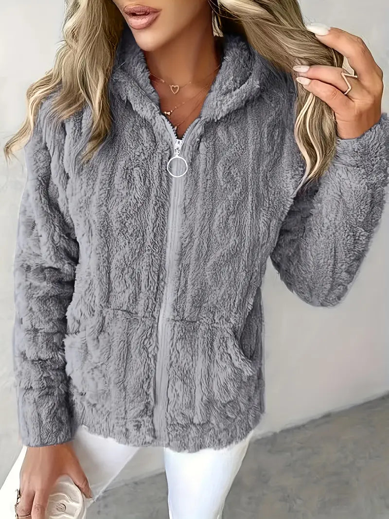 Ganka - Hanorac Cu Glugă și Fermoar Mâneci Lungi