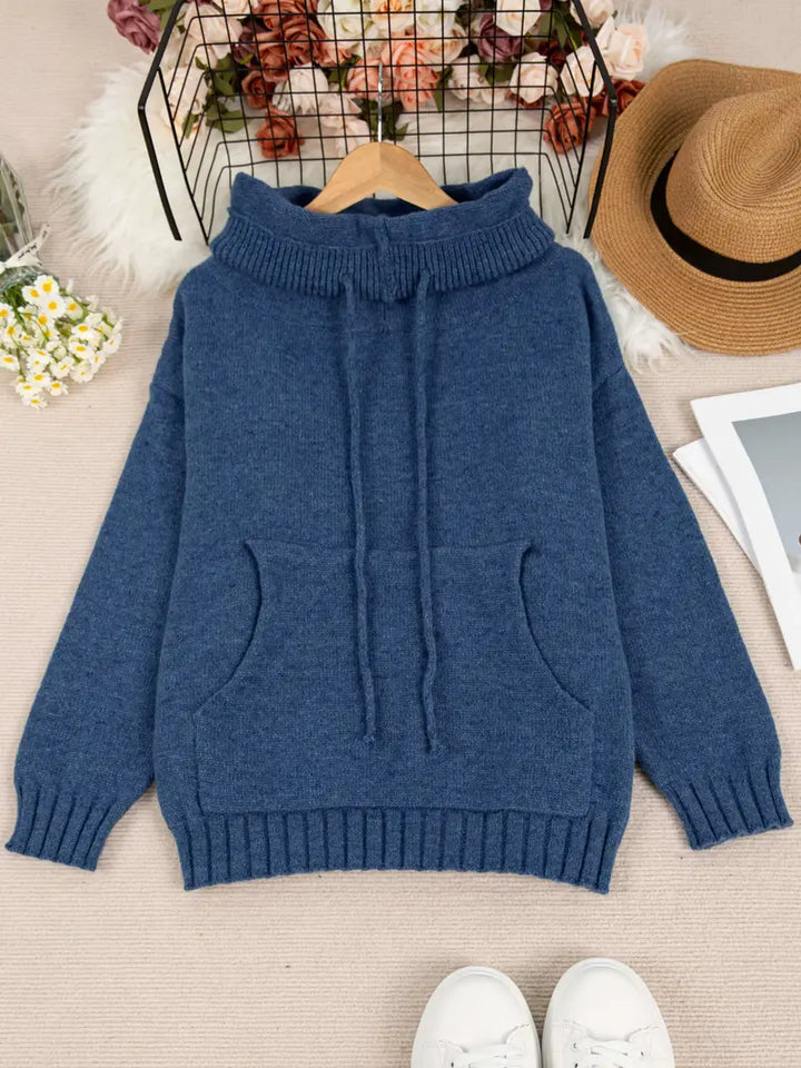 Natala - Pulover Tricotat Cu Buzunar Tip Cangur