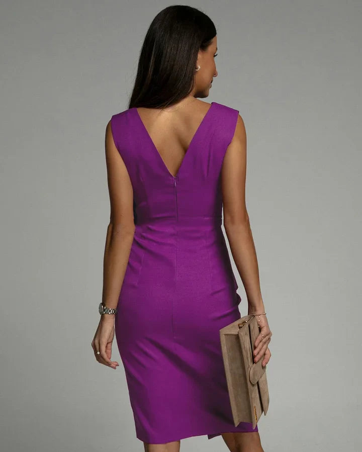 Sumitra - Rochie Mini Elegantă cu Decolteu în V