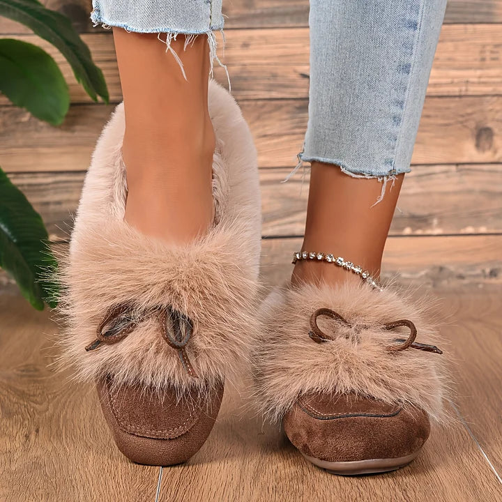 Kesmina - Pantofi Confortabili Din Blană Artificială Antiderapanti