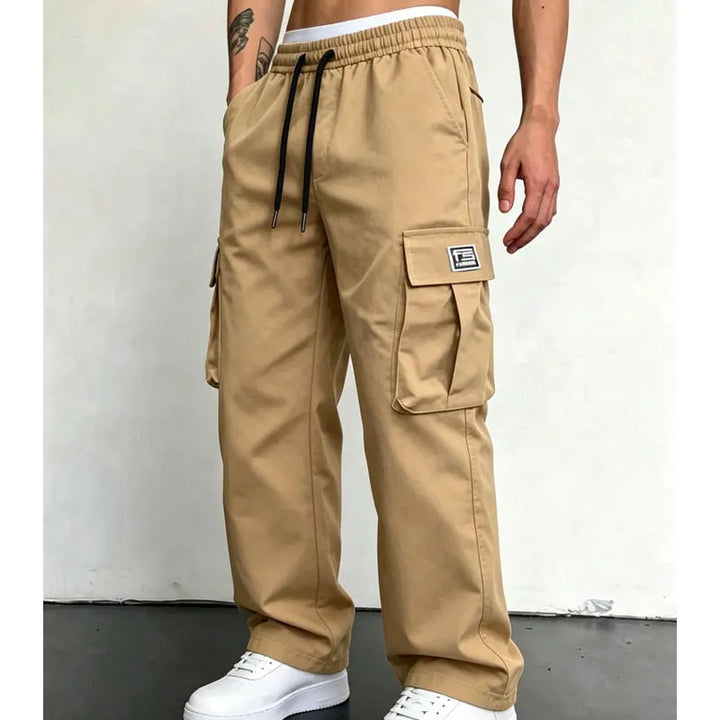 Nesham - Pantaloni Cargo cu Cordon la Talie și Buzunare