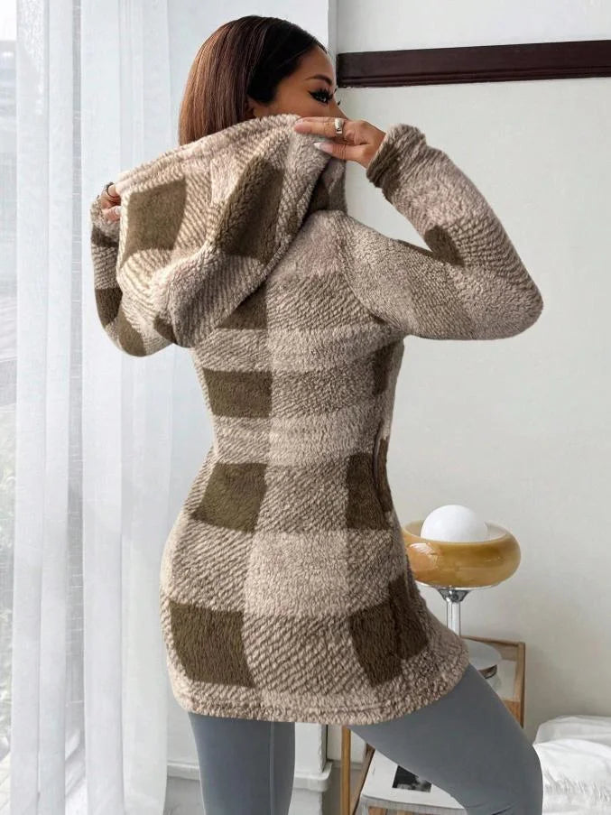 Tissaia - Jacheta Elegantă Cu Glugă și Fermoar