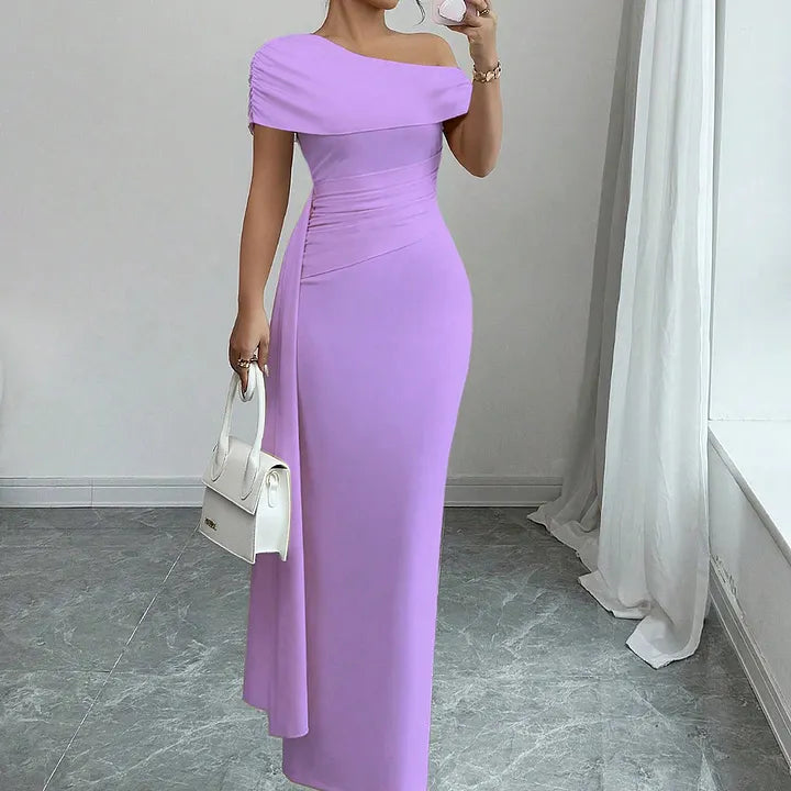 Lisete - Rochie Lungă Elegantă Cu Un Singur Umăr
