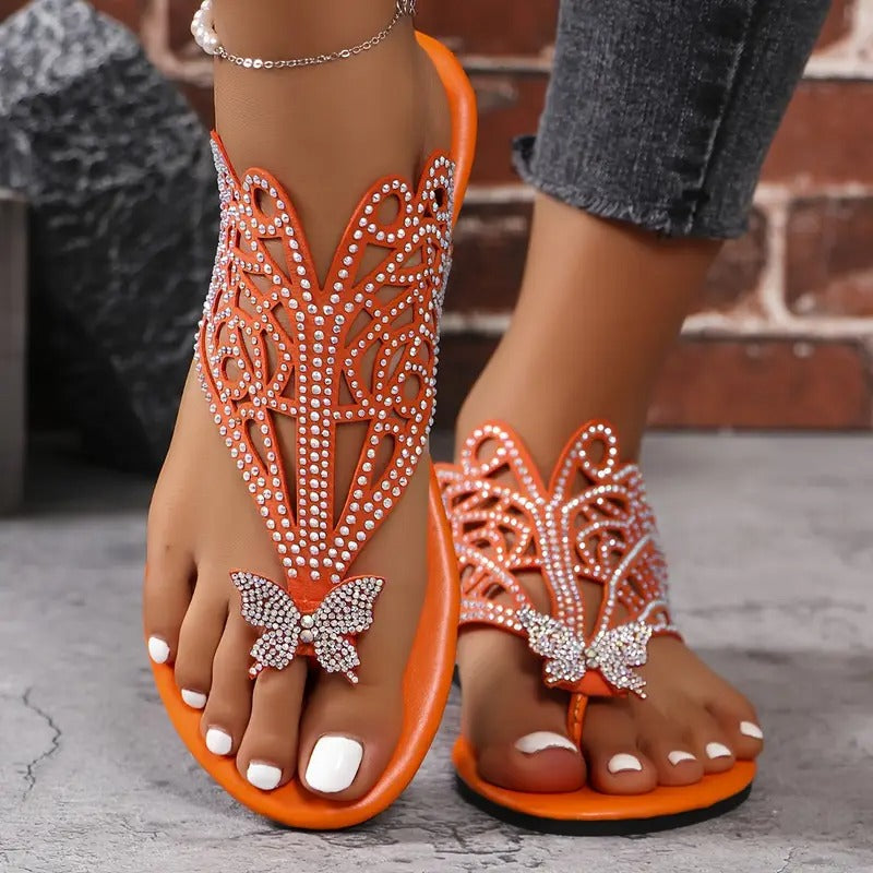 Rosalia – Sandale Elegante Din Piele Cu Ornament În Formă De Fluture