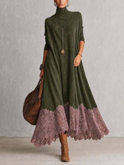 Albria - Rochie Maxi cu Mâneci Lungi în Stil Vintage