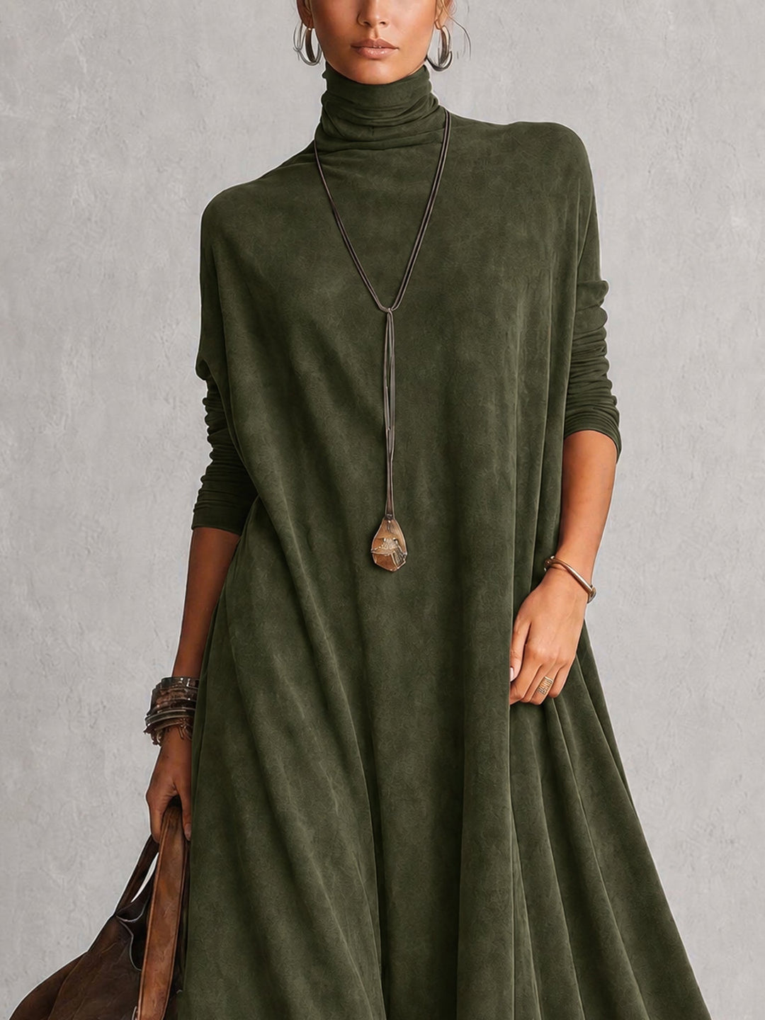 Albria - Rochie Maxi cu Mâneci Lungi în Stil Vintage