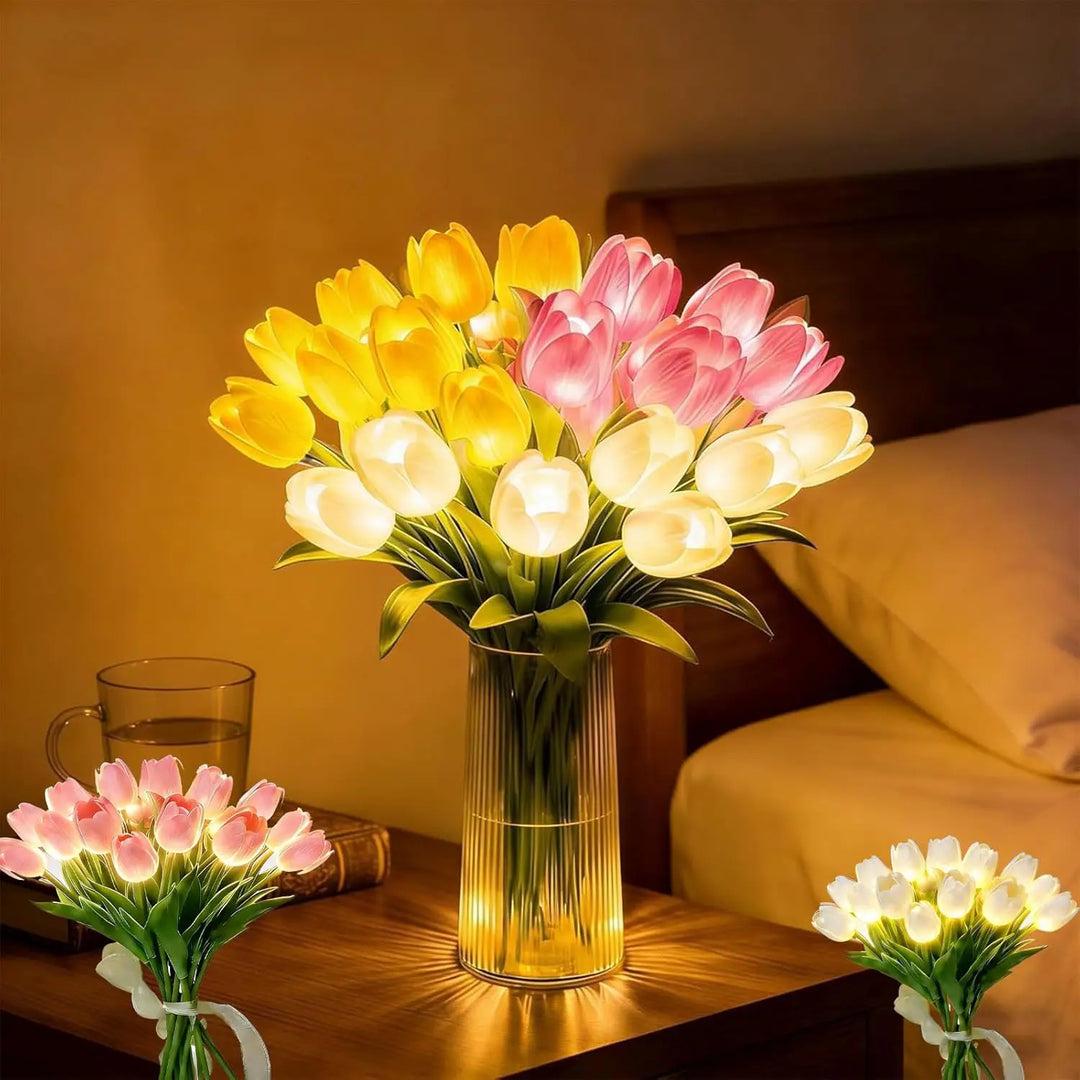 Petaluxe - Lampa Elegantă Cu LED În Formă De Vază De Flori Pentru Un Decor Confortabil Al Casei