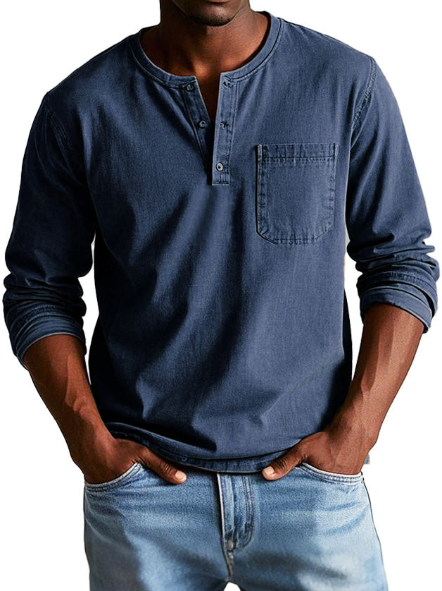 Gerry - Cămașă din Denim cu Buzunar