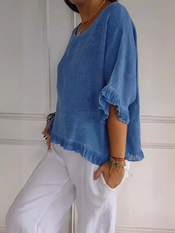 Pierrette - Bluză Elegantă Din Bumbac