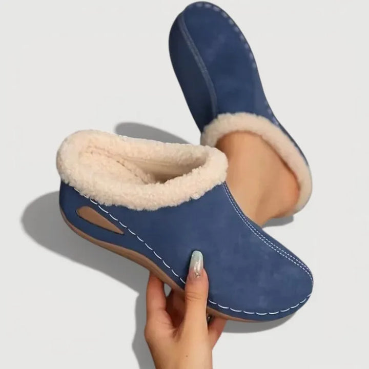 Achly - Papuci cu Platformă Din Denim cu Blană