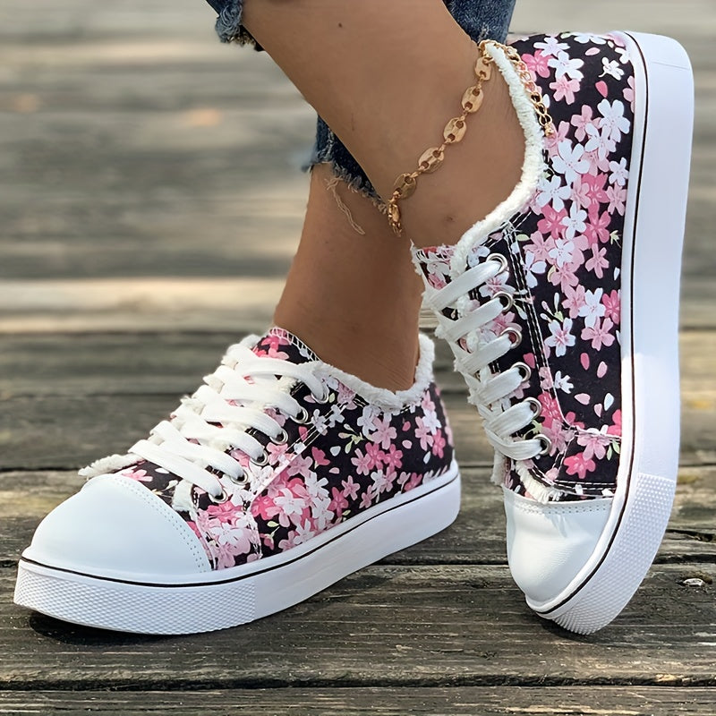 Bristy - Pantofi Cu Sireturi și Imprimeu Floral