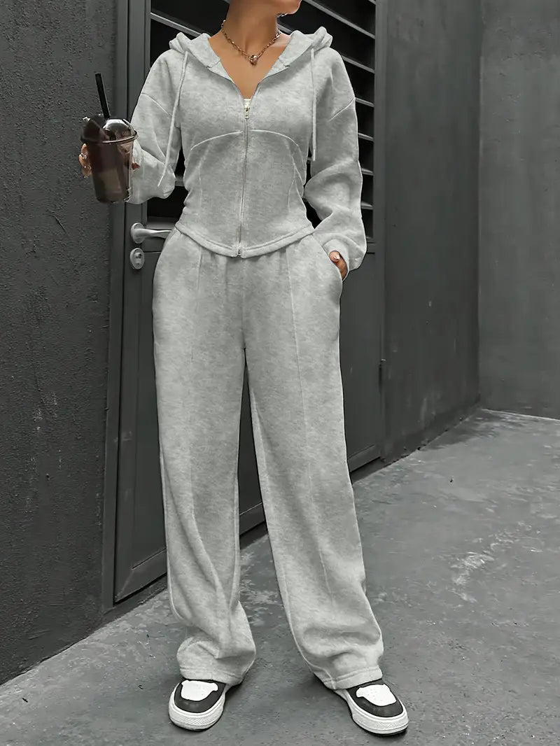 Nanci - Set Casual Cu Două Piese Cu Mâneci Lungi