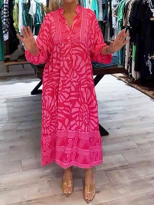 Elyanna - Rochie cu Decolteu în V și Imprimeu