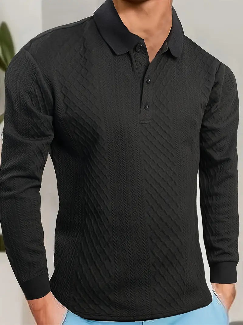 Benoit - Tricou Texturat Lior Cu Guler Jacquard