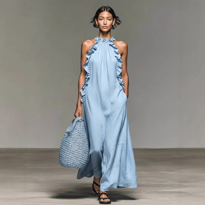 Vasara - Rochie Maxi În Stil Boem Cu Volane