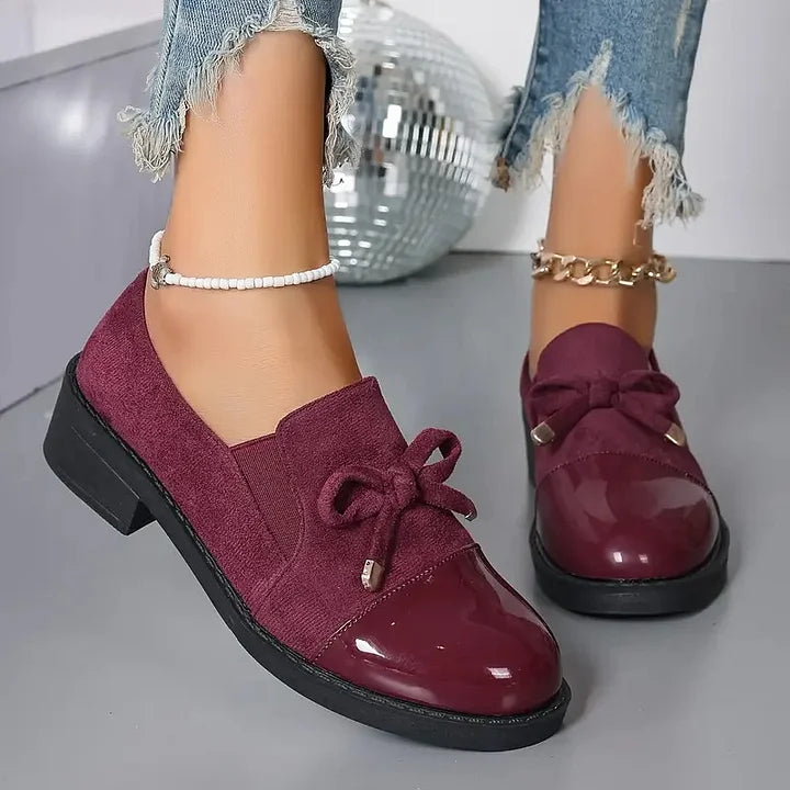 Marvina - Pantofi Eleganți Cu Vârf Rotund și Fundă
