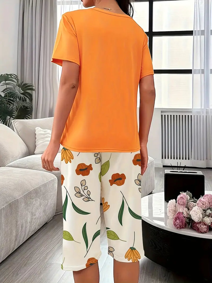 Kinsley - Set Confortabil De Imbrăcăminte De Casă Cu Imprimeu Floral
