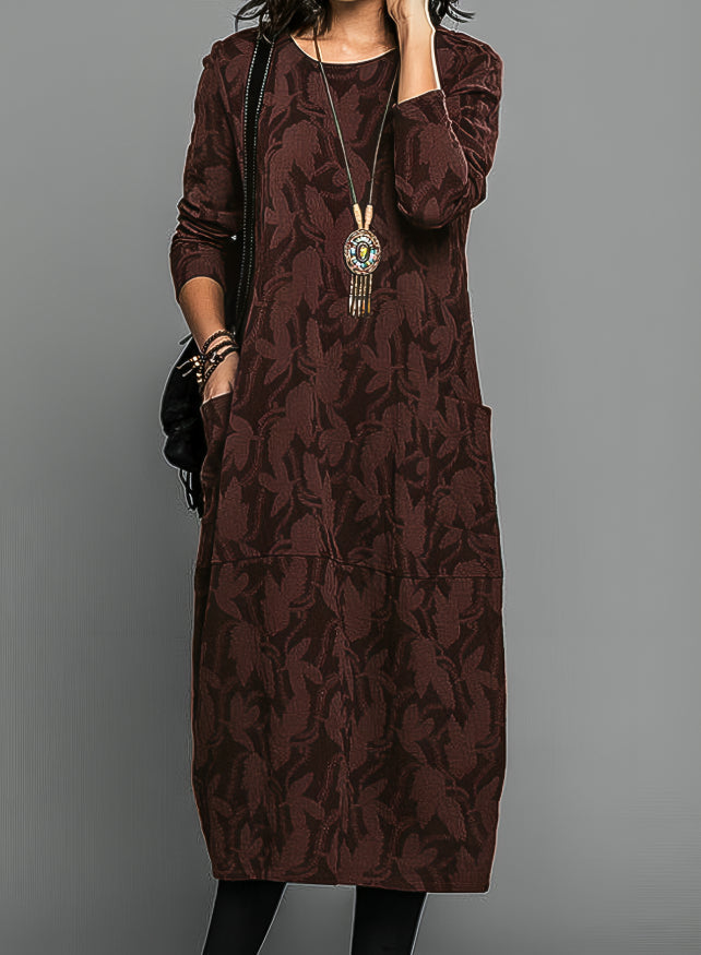 Corina – Rochie casual de Iarnă cu Gât Rotund