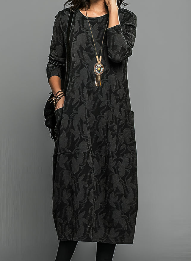 Corina – Rochie casual de Iarnă cu Gât Rotund