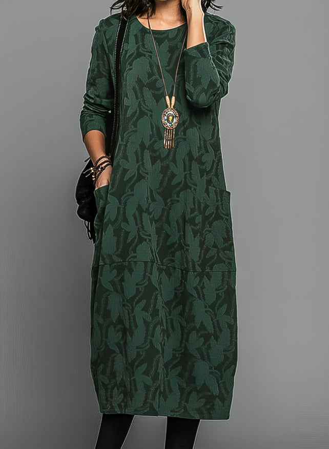 Corina – Rochie casual de Iarnă cu Gât Rotund