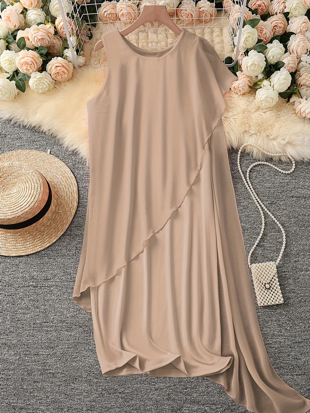 Maren - Rochie Midi Elegantă Fără Mâneci