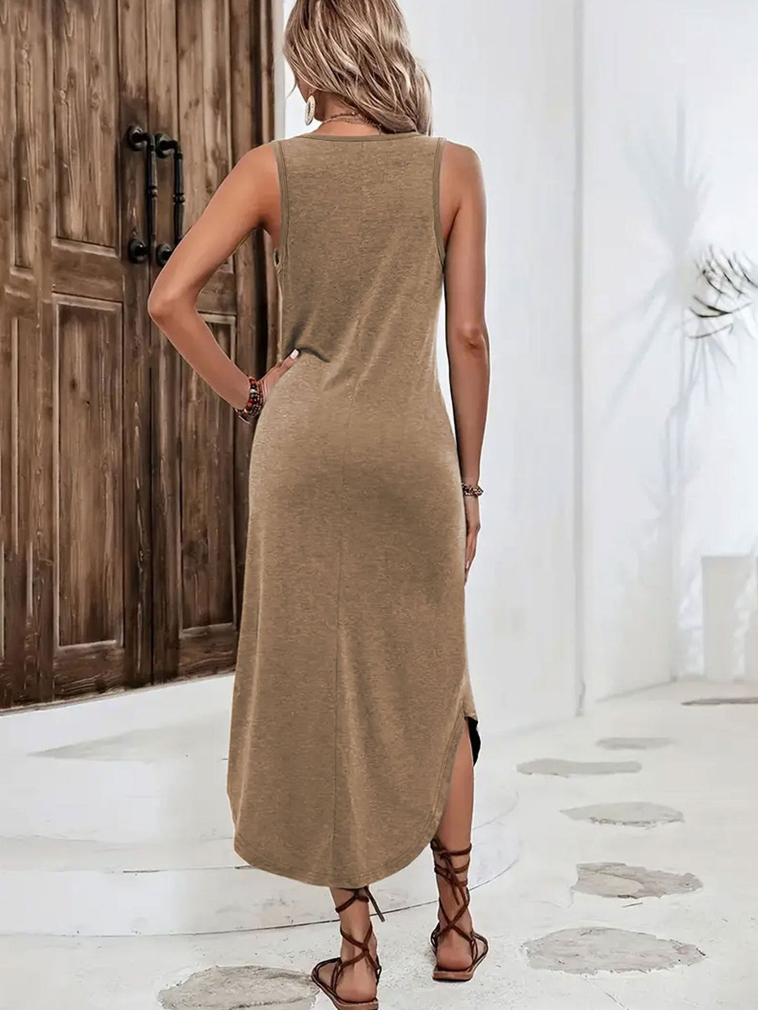 Brandy - Rochie Maxi Elegantă Fără Mâneci