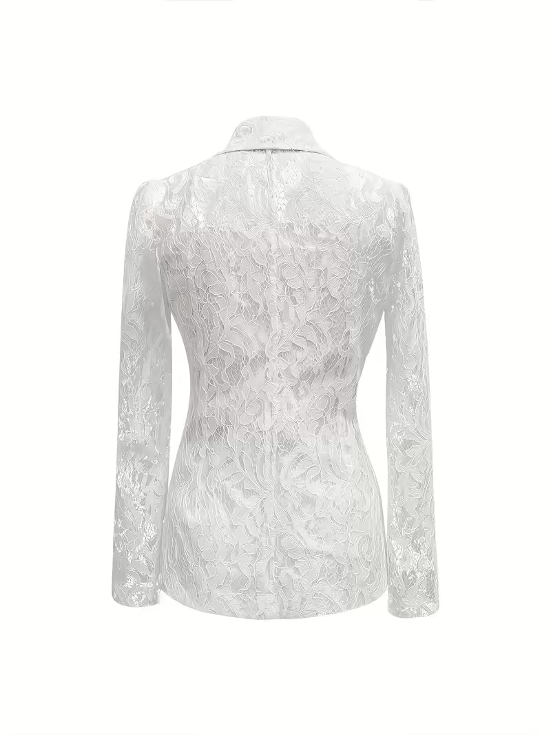Kyliza - Blazer Cu Imprimeu Floral De Primăvară-Vară, Căptușit