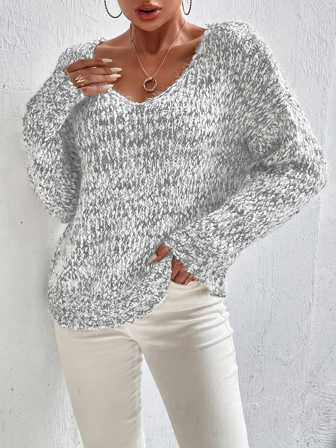 Chryselda - Pulover Casual Cu Mâneci Lungi Din Tricot