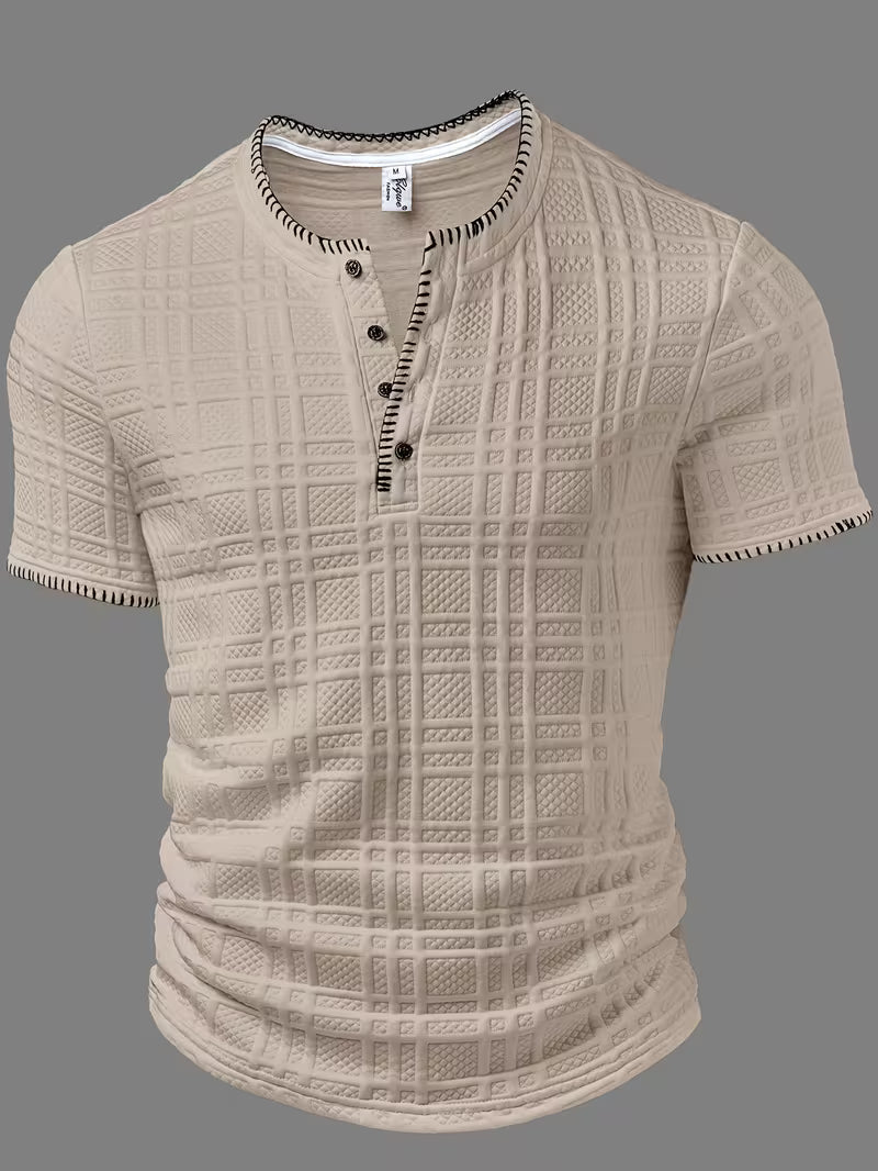 Layton - Tricou Henley Cu Mâneci Scurte și Textură