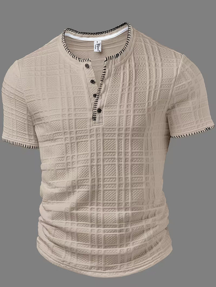 Layton - Tricou Henley Cu Mâneci Scurte și Textură
