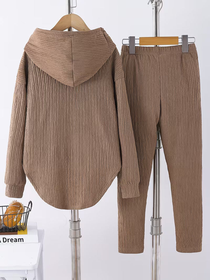 Berenika - Bluză Casual Cu Glugă și Colanți
