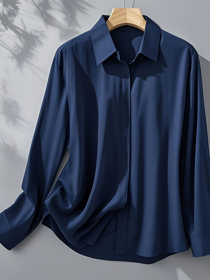 Elenochka - Cămașă Elegantă Cu Mâneci Lungi și Nasturi