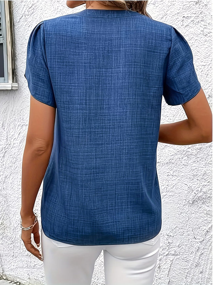 Kacey – Tricou Cu Mâneci Scurte Și Decolteu În V