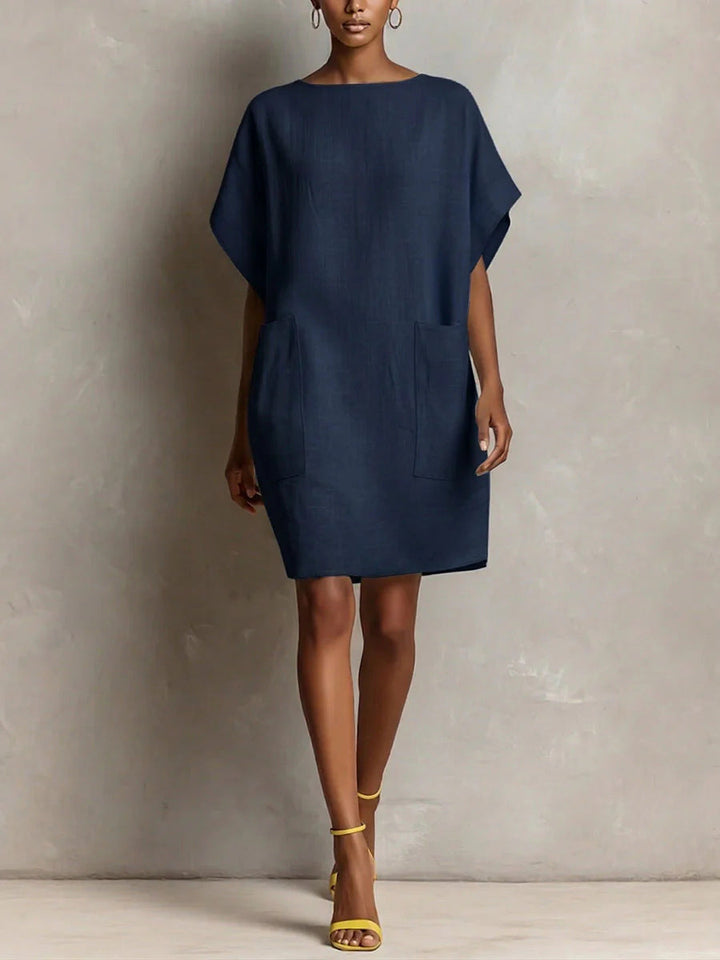 Hulina - Rochie Casual Din in, Cu Buzunare