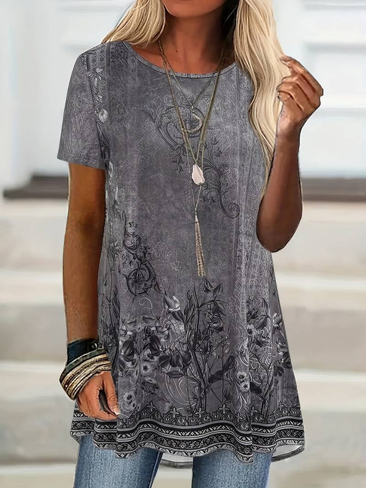 Abhishani - Tricou cu Croi larg și Imprimeu Floral