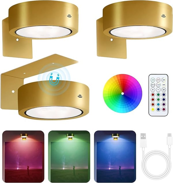 GlowFrame - Lumină Magnetică Pentru Tablouri cu 13 Moduri de Iluminare (Pachet de 3)