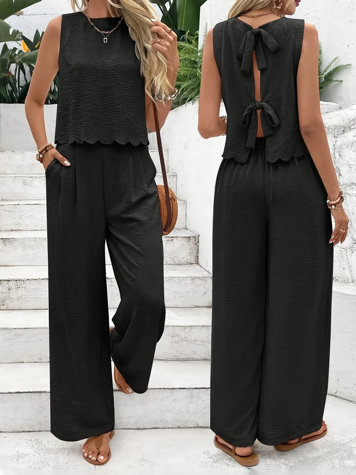 Raya - Set Elegant Din Două Piese Fără Mâneci