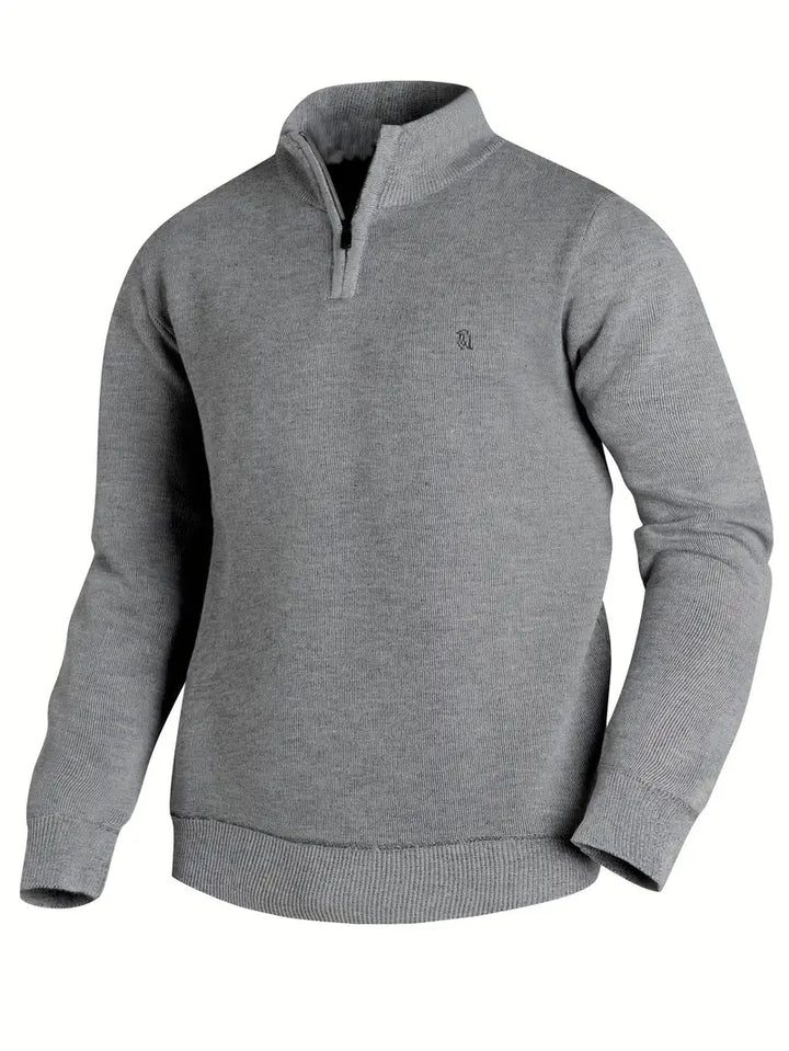 Aryan - Pulover Casual Tricotat Cu Fermoar